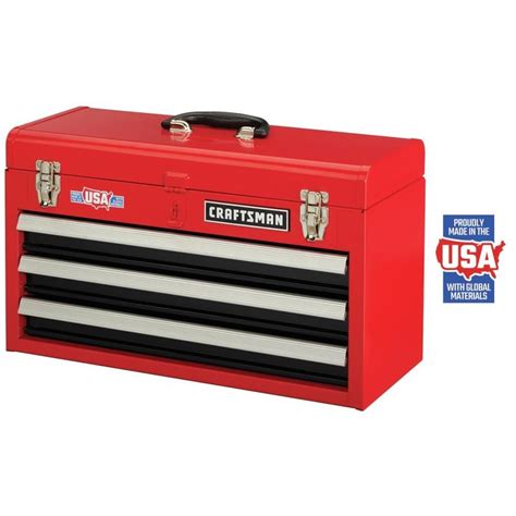 craftsman metal tool box with drawers|20 inch 3 drawer toolbox.